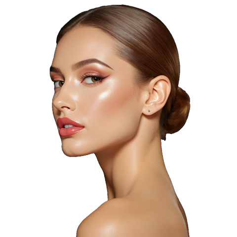 Portrait of a woman with radiant skin and natural beauty